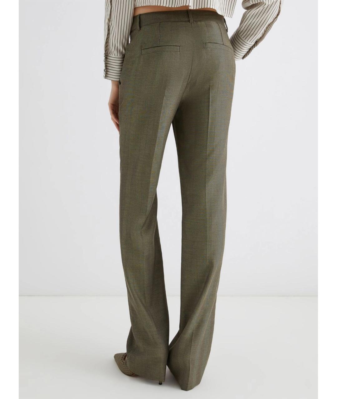 MARELLA Зеленые шерстяные прямые брюки, фото 3