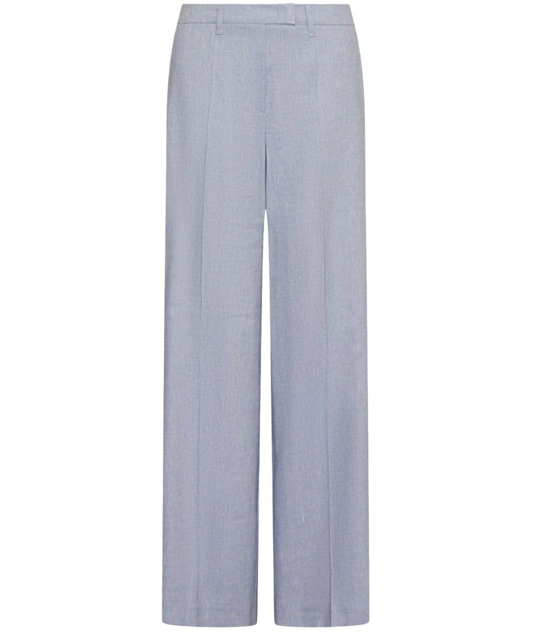 MARELLA Синие льняные прямые брюки, фото 1