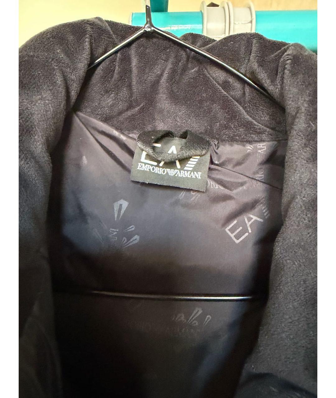 EA7 Черная полиэстеровая куртка, фото 3