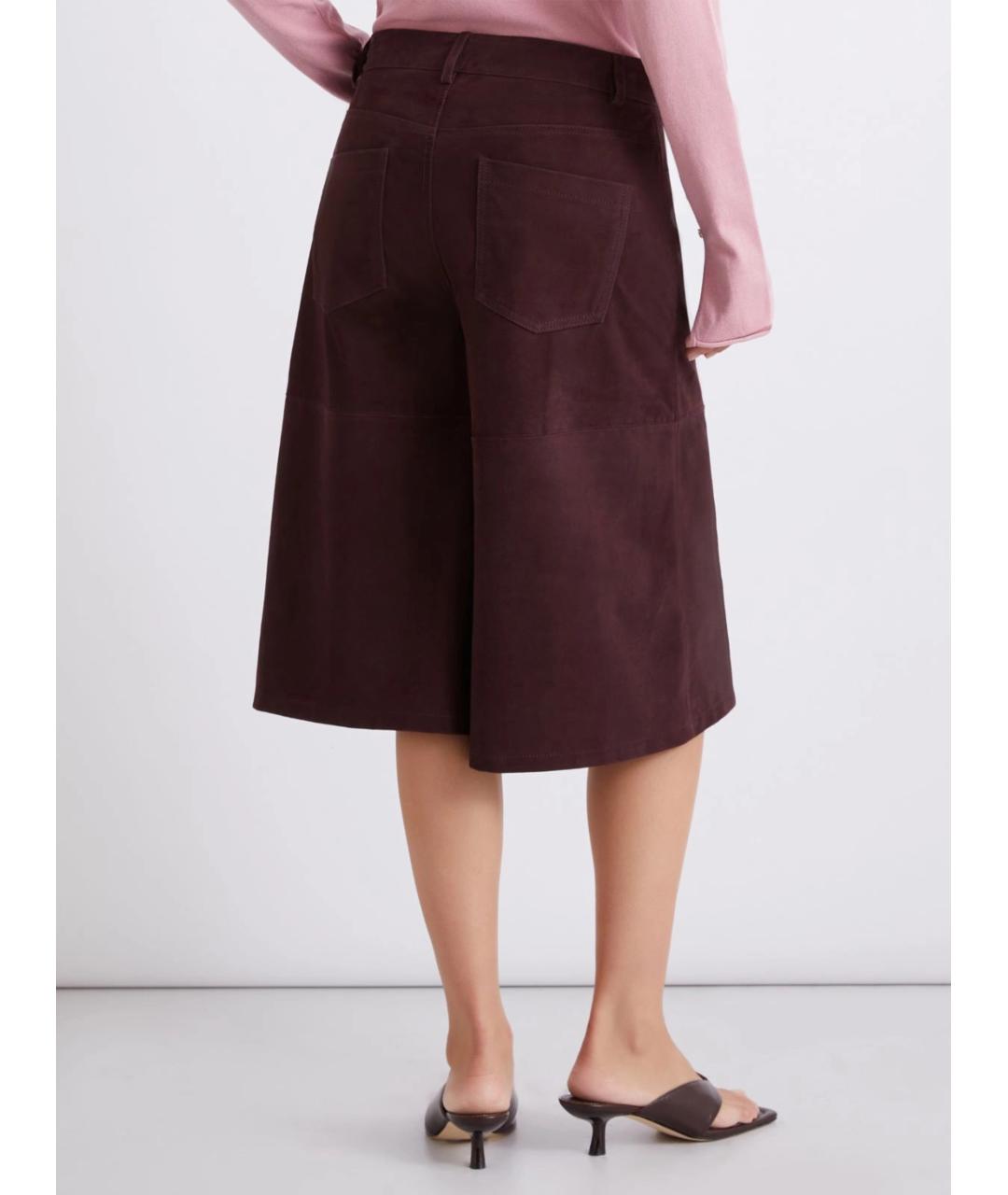 MARELLA Коричневые кожаные шорты, фото 3