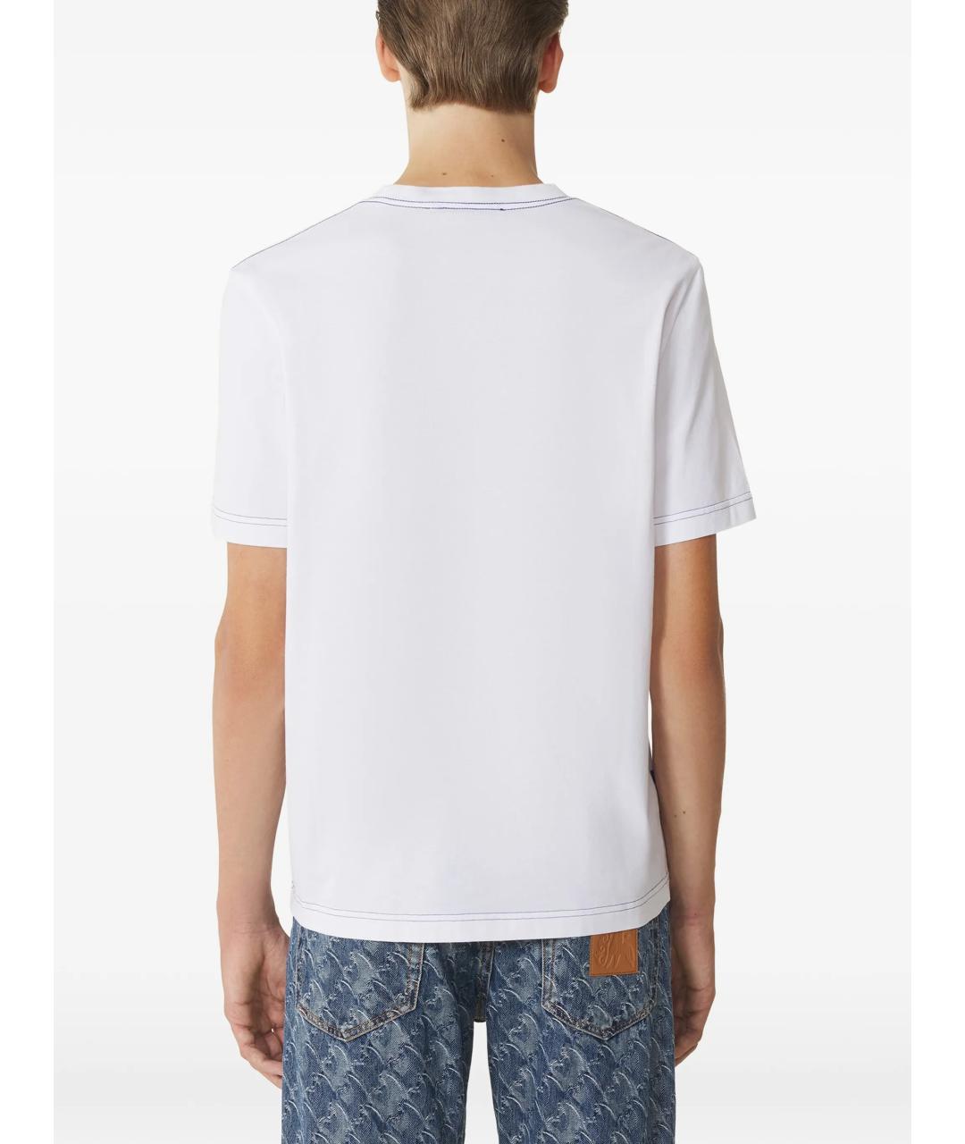 LANVIN Белая хлопковая футболка, фото 4