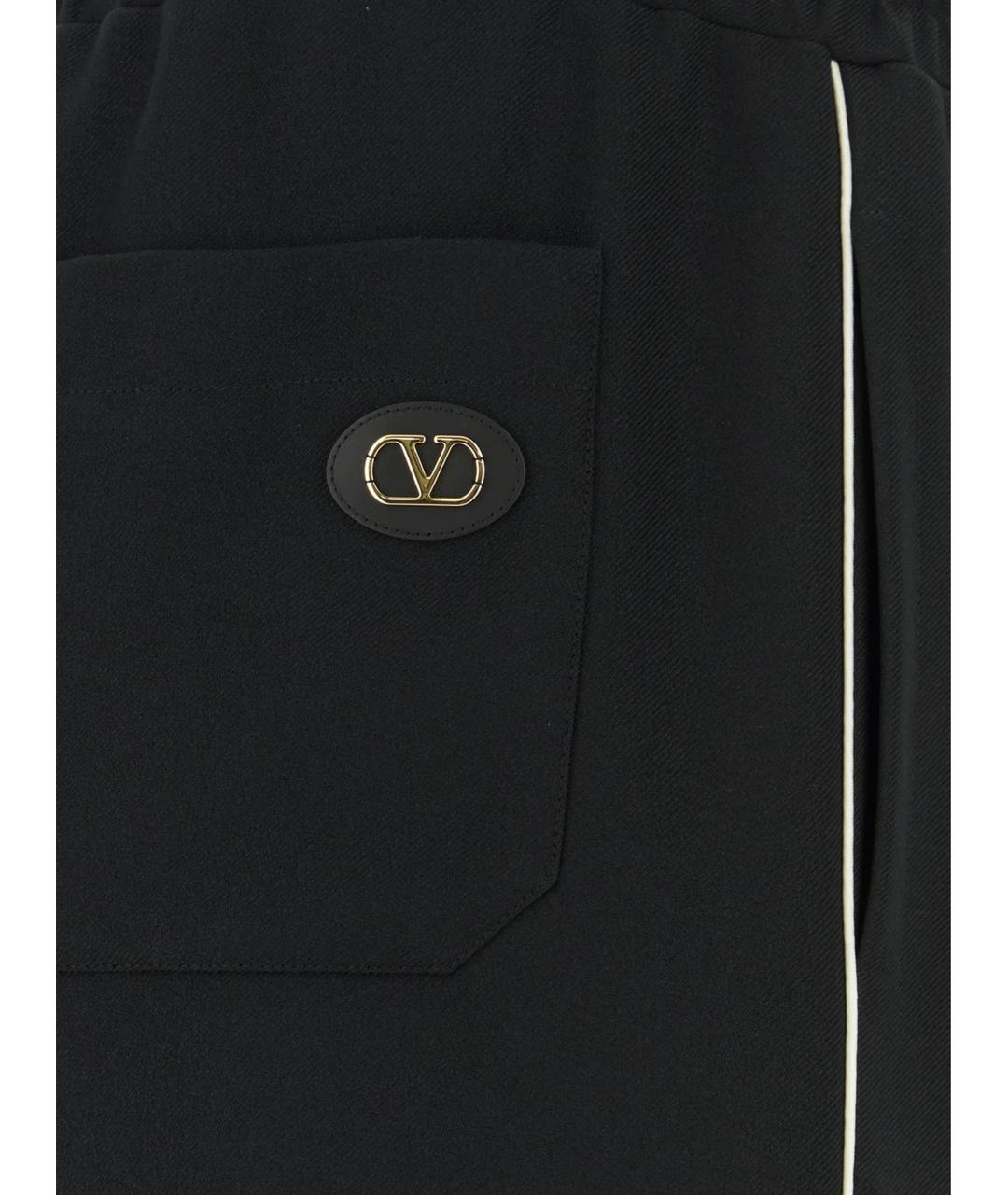 VALENTINO Черные полиэстеровые повседневные брюки, фото 3