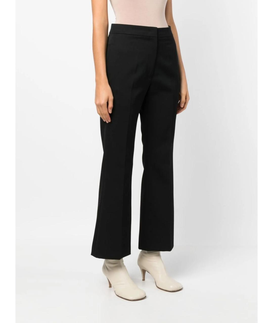 JIL SANDER Черные шерстяные прямые брюки, фото 3