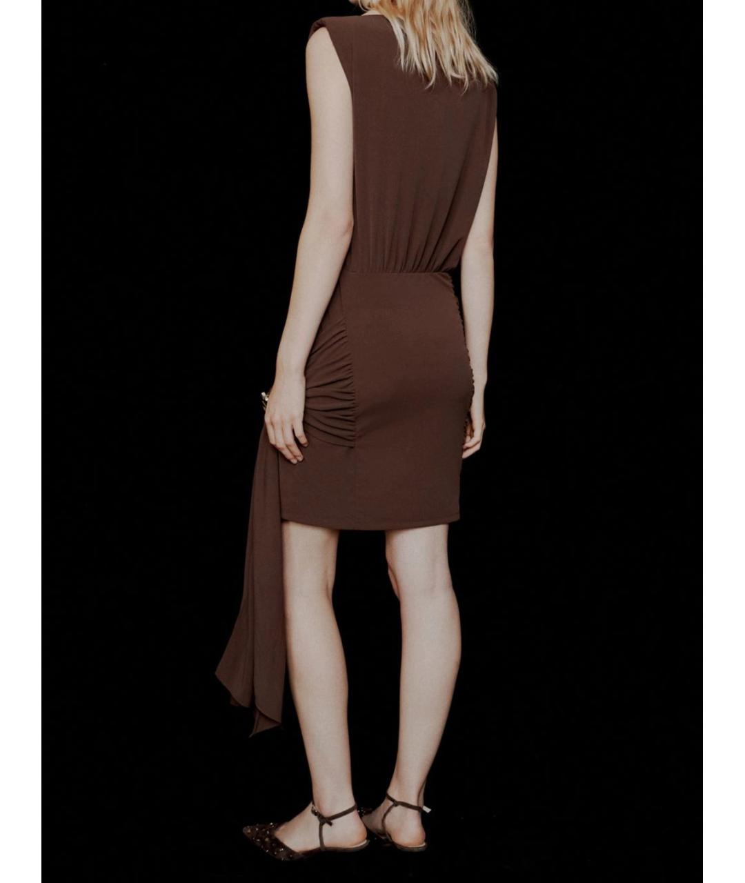 MARELLA Коричневое полиэстеровое повседневное платье, фото 3