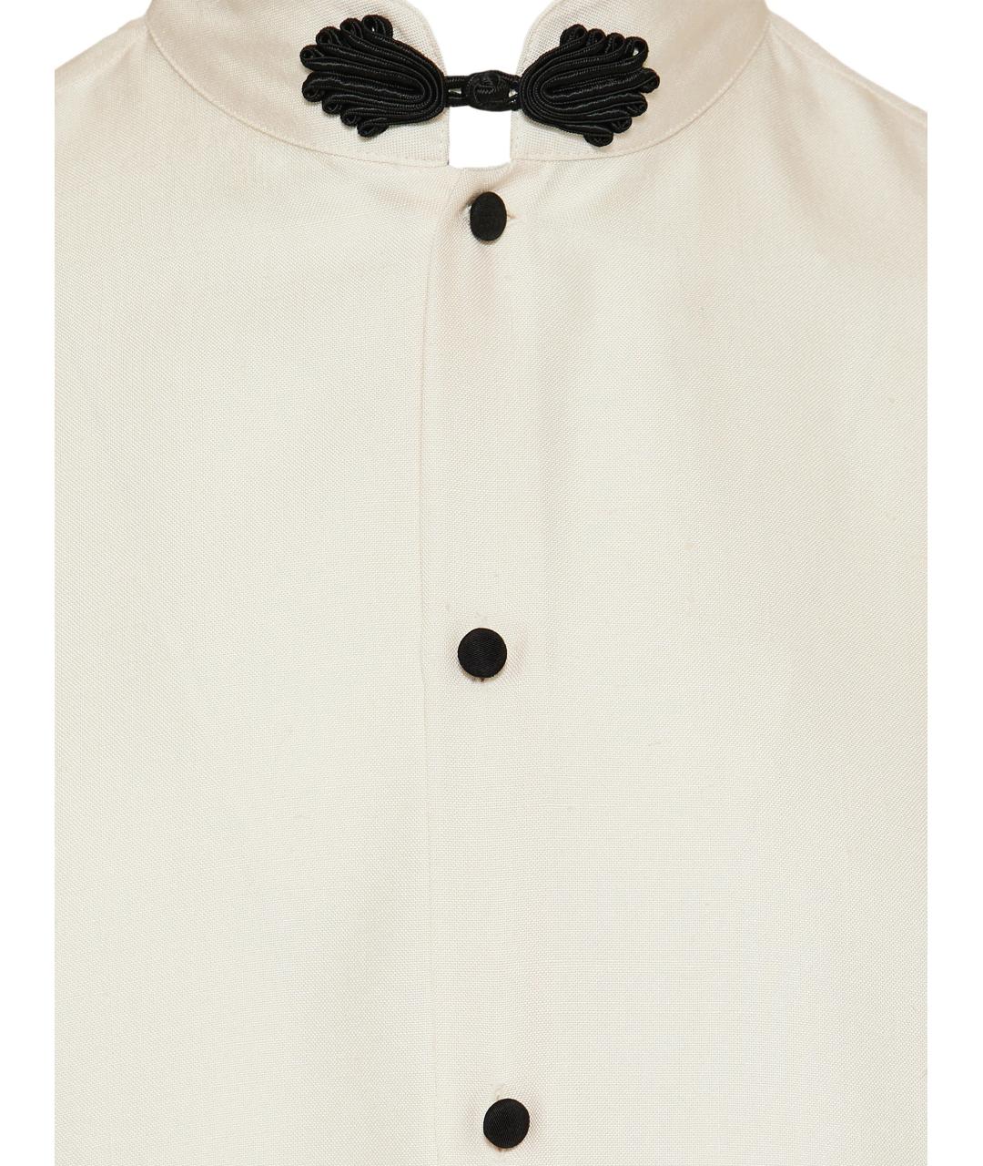 VALENTINO Бежевая шелковая кэжуал рубашка, фото 3