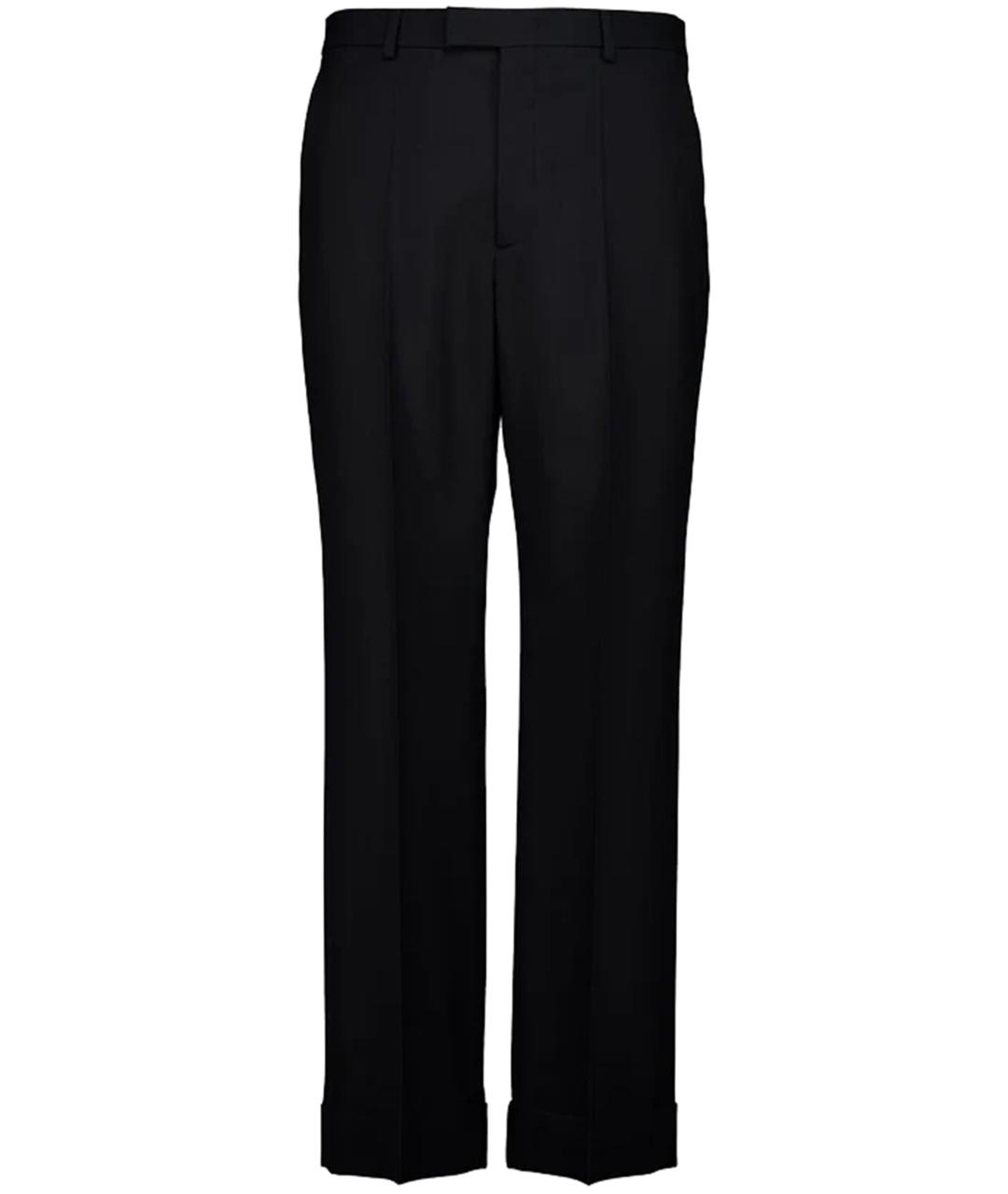 VALENTINO Черные шерстяные повседневные брюки, фото 1