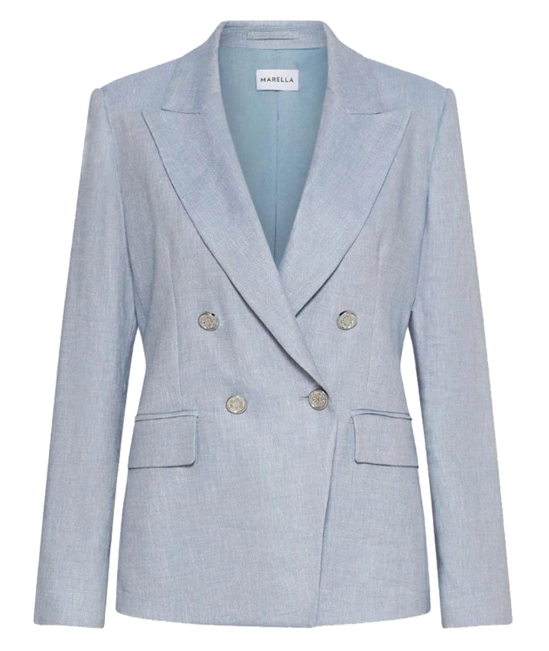 MARELLA Синий льняной жакет/пиджак, фото 1