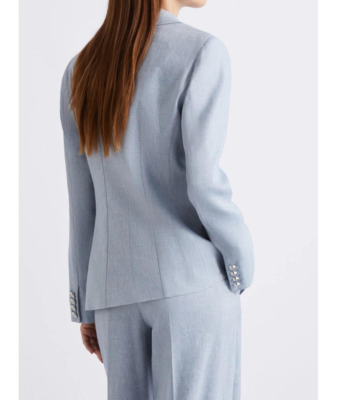 MARELLA Синий льняной жакет/пиджак, фото 3