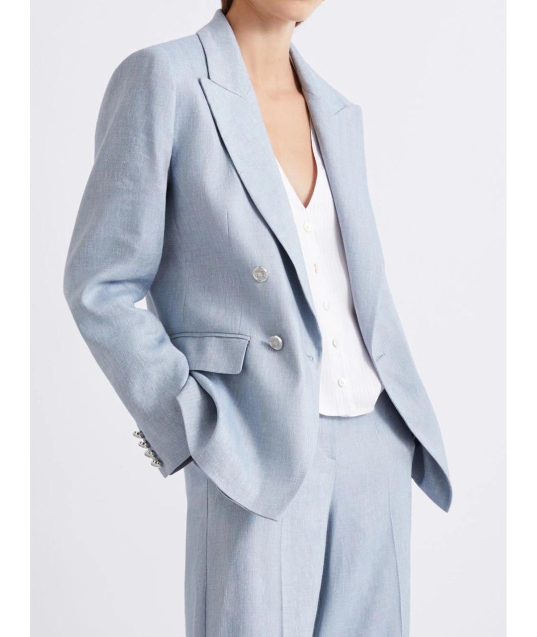 MARELLA Синий льняной жакет/пиджак, фото 2