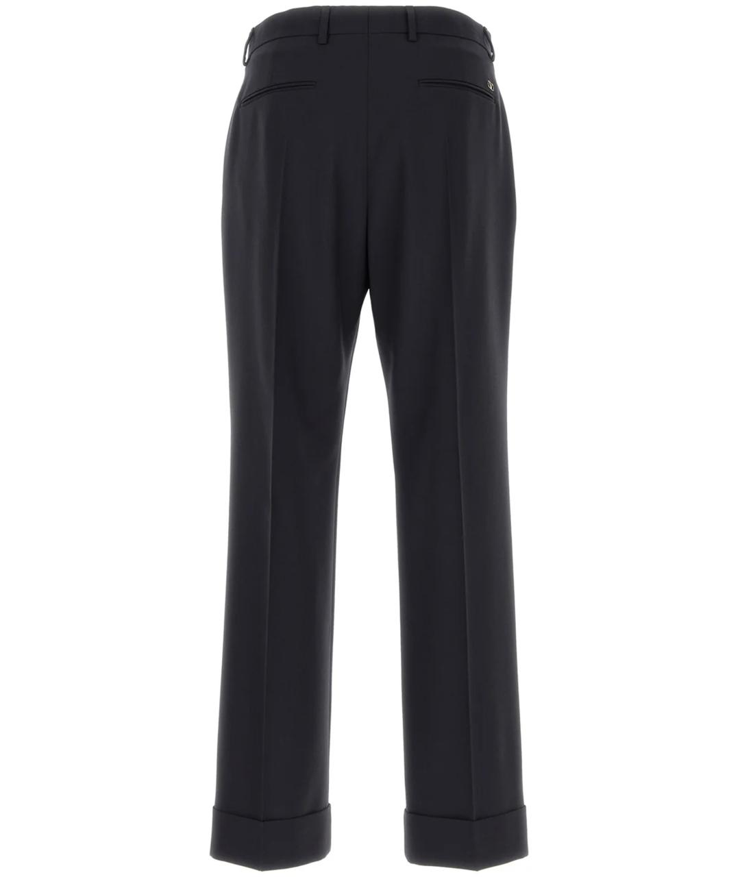 VALENTINO Синие шерстяные повседневные брюки, фото 2