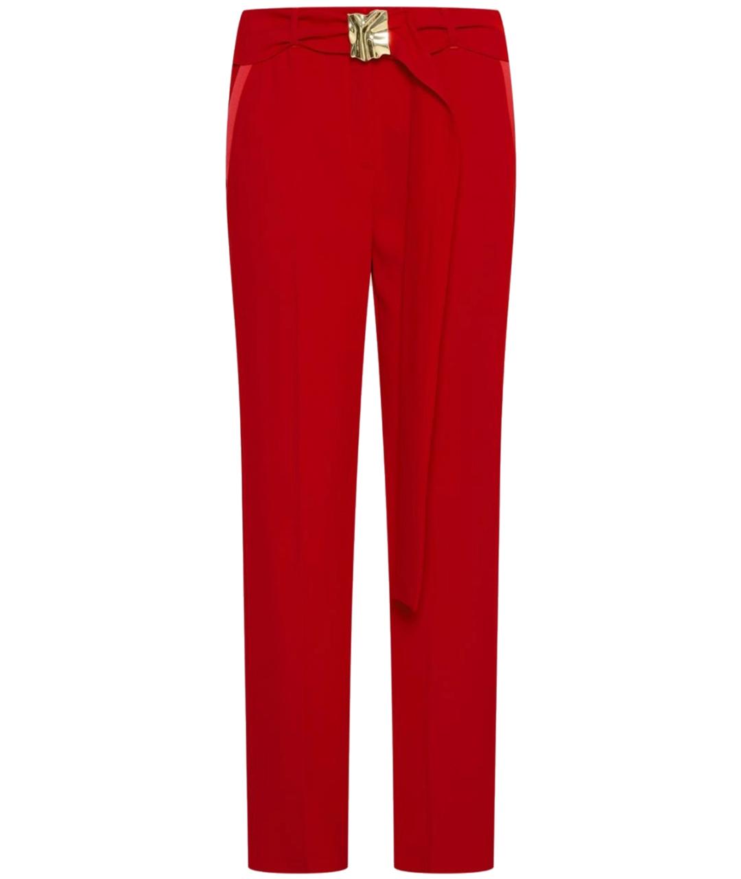 MARELLA Красные полиэстеровые прямые брюки, фото 1