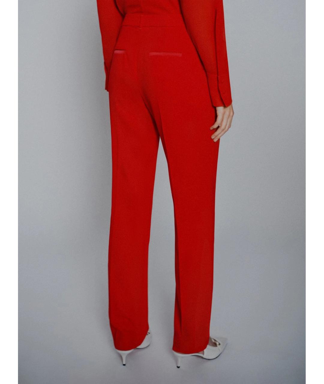 MARELLA Красные полиэстеровые прямые брюки, фото 3