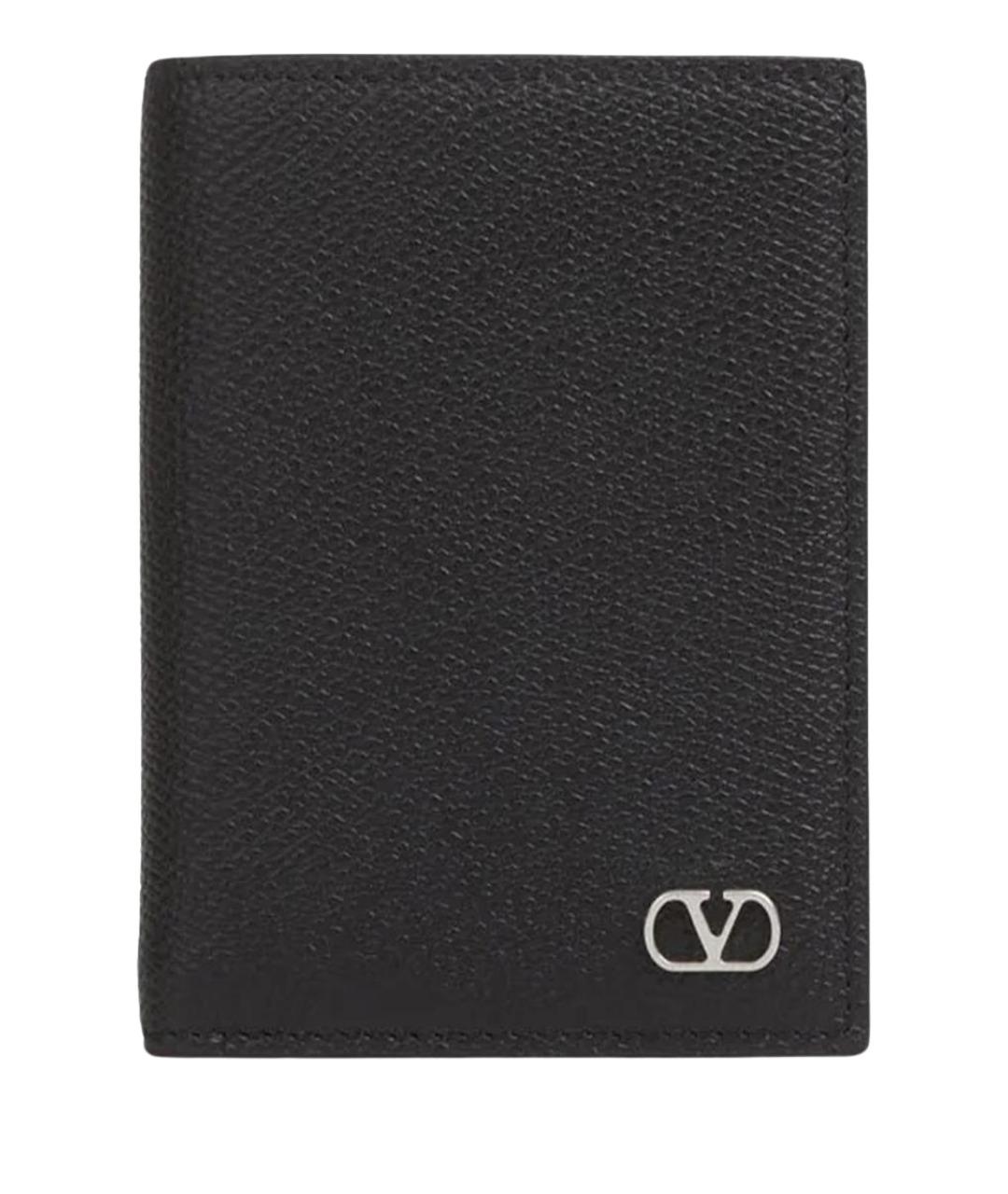 VALENTINO Черный кожаный кардхолдер, фото 1