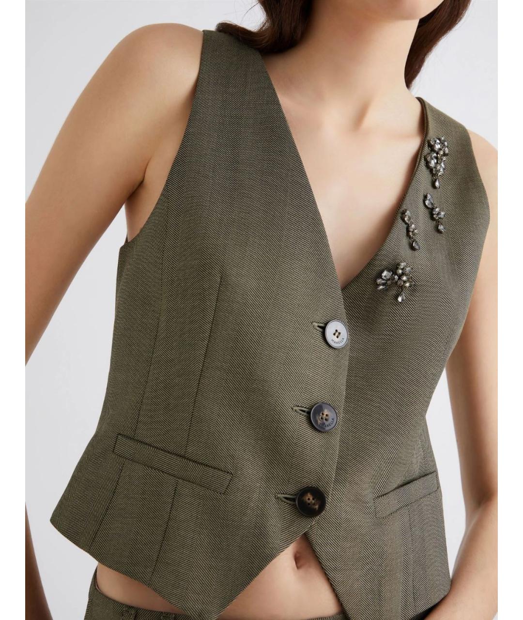 MARELLA Зеленый шерстяной жилет, фото 2