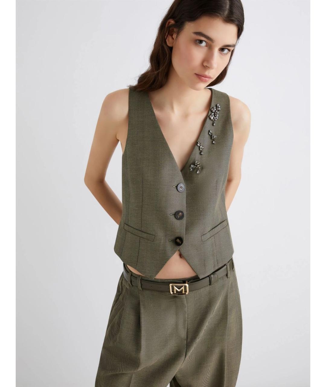 MARELLA Зеленый шерстяной жилет, фото 3