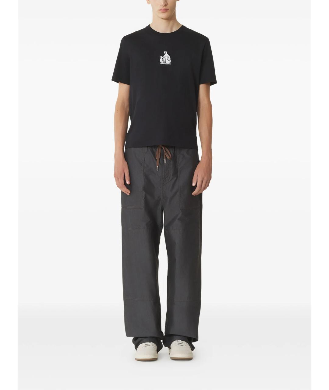 LANVIN Черная хлопковая футболка, фото 2