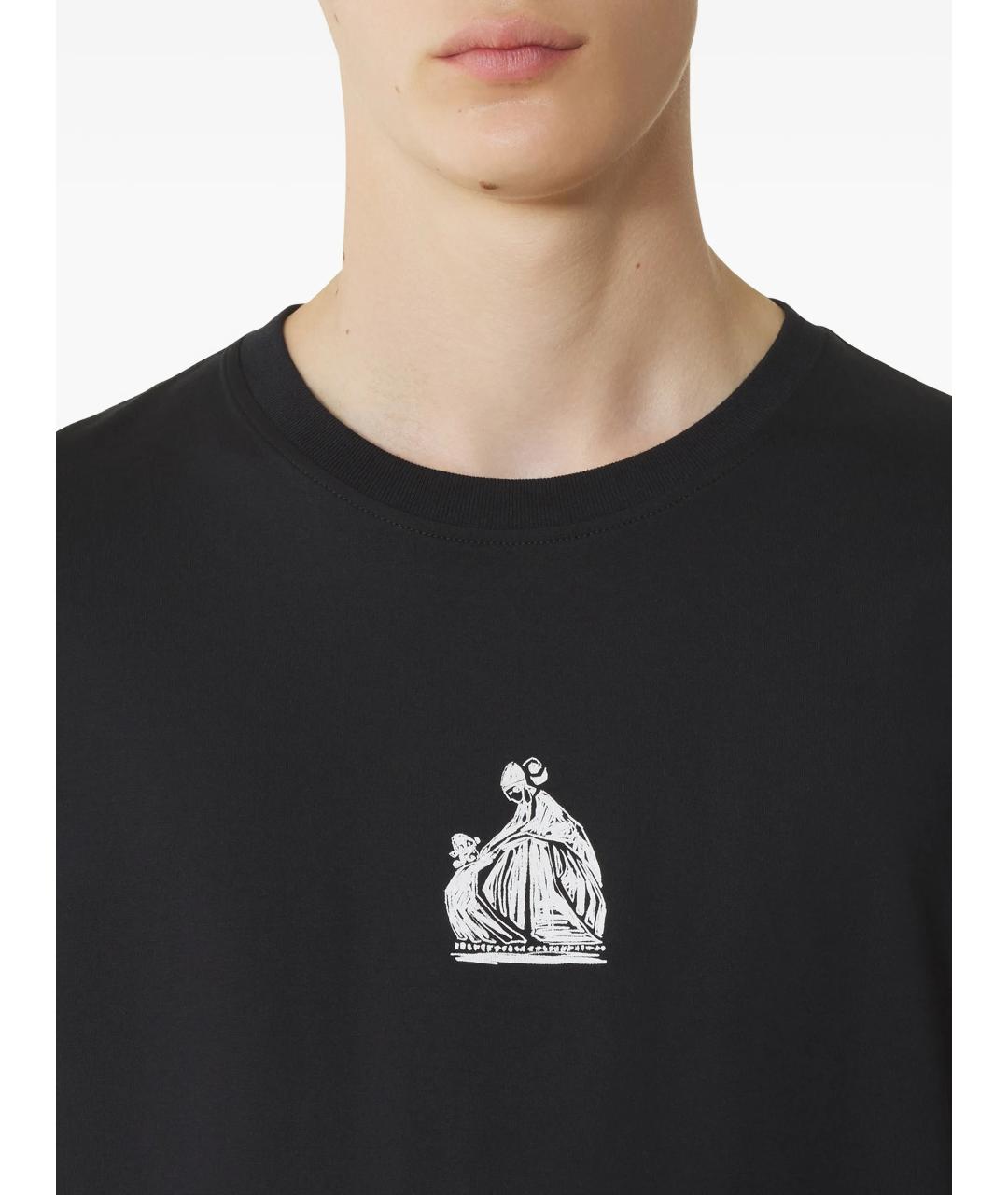 LANVIN Черная хлопковая футболка, фото 5
