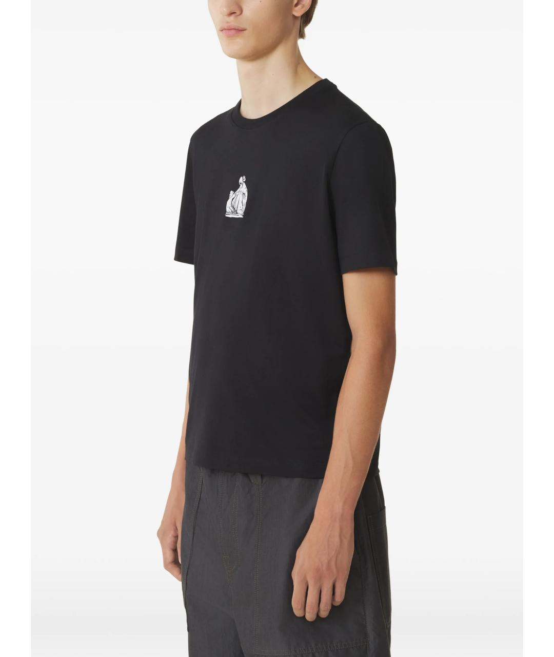 LANVIN Черная хлопковая футболка, фото 3