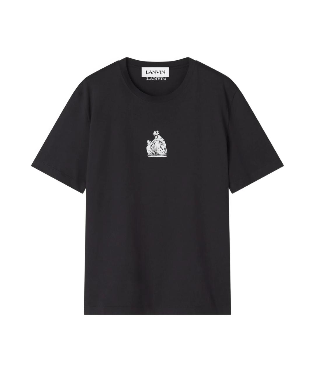 LANVIN Черная хлопковая футболка, фото 1