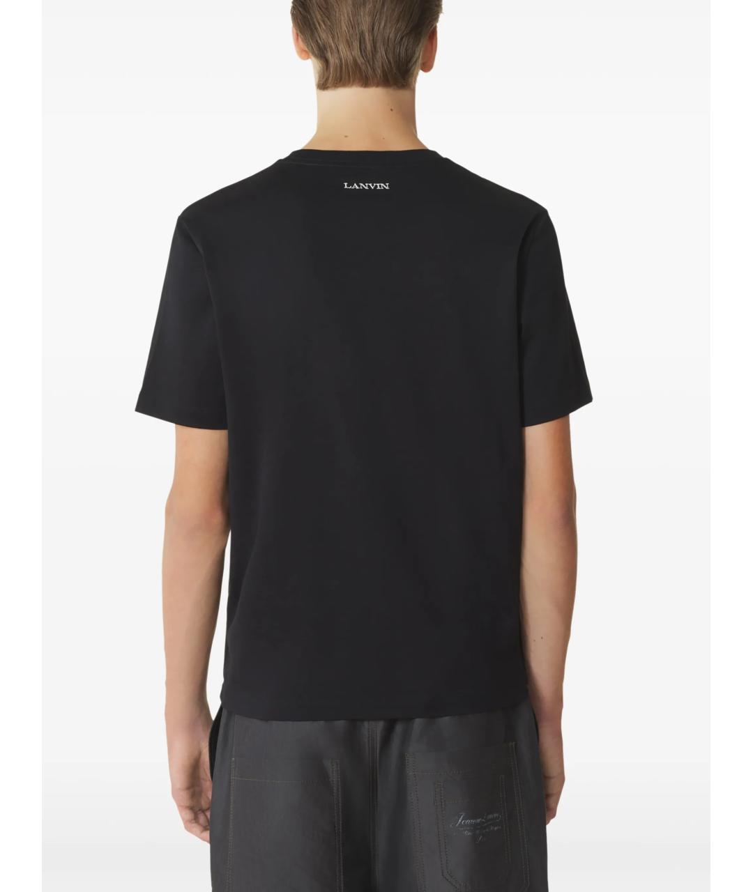 LANVIN Черная хлопковая футболка, фото 4