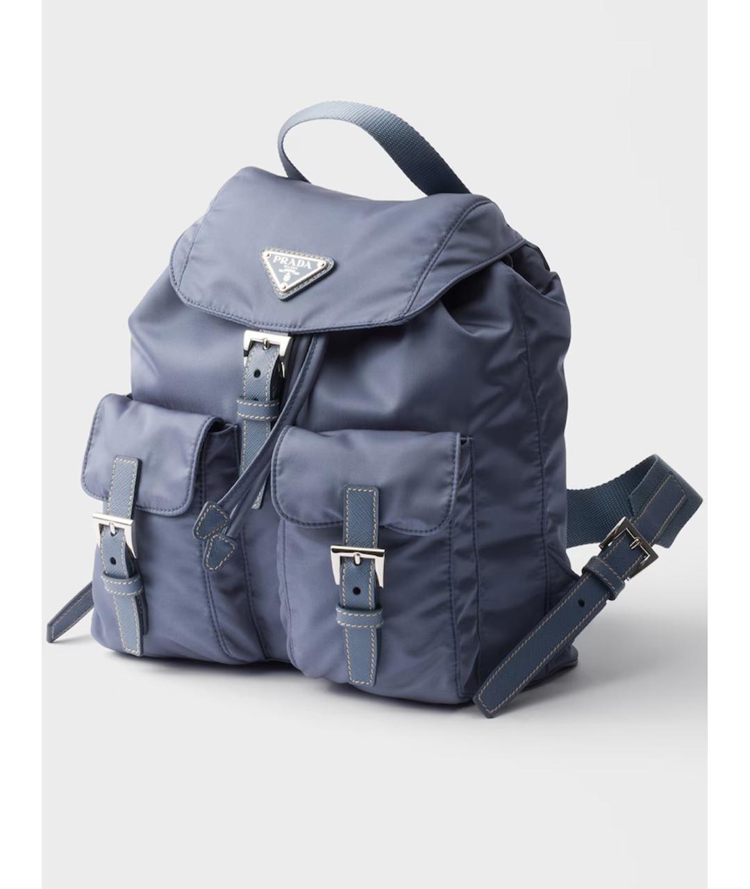 PRADA Голубой синтетический рюкзак, фото 2