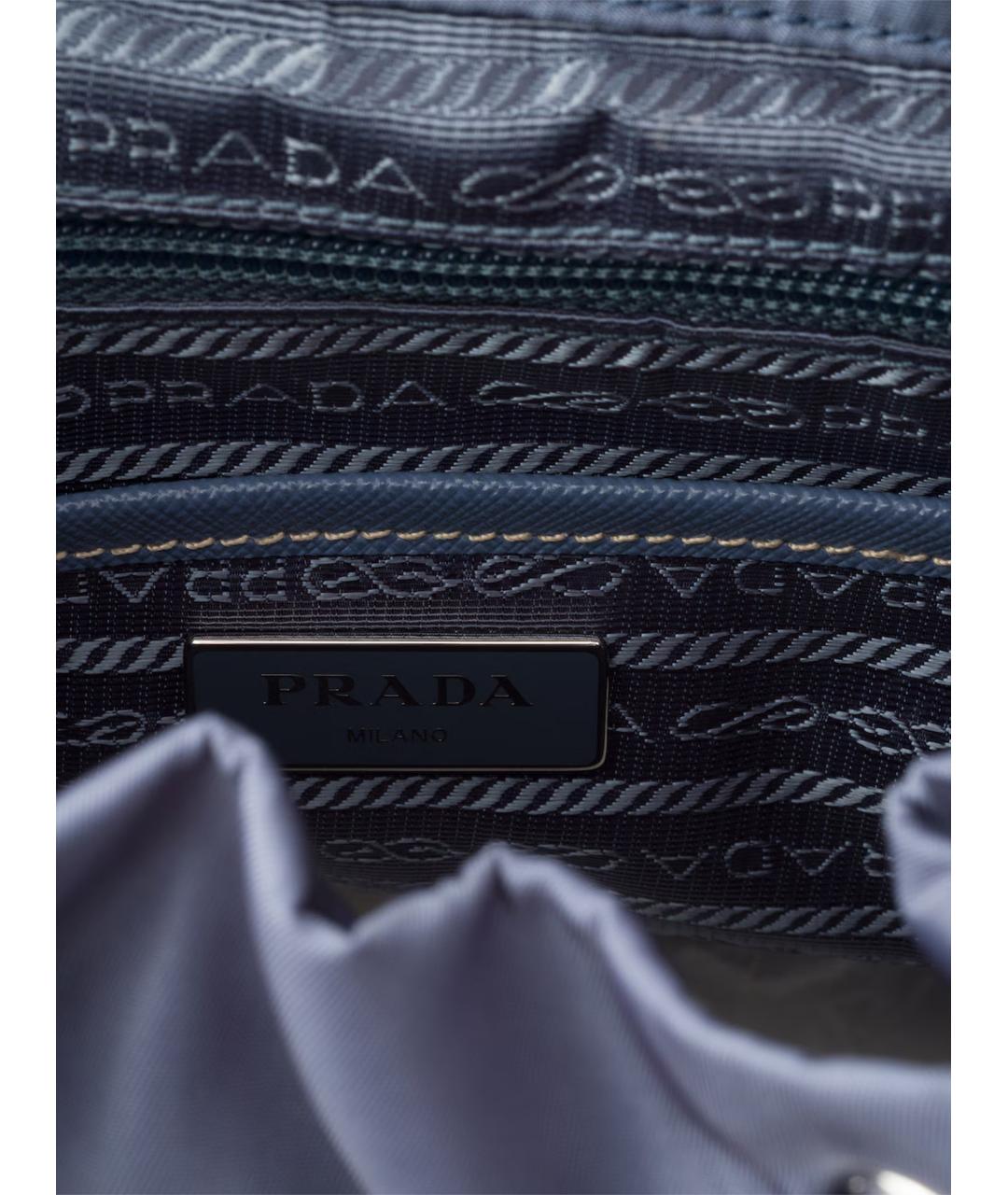 PRADA Голубой синтетический рюкзак, фото 4