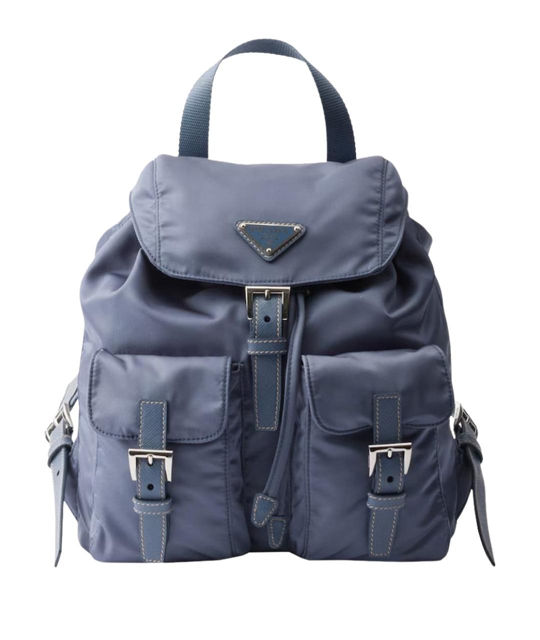 PRADA Голубой синтетический рюкзак, фото 1