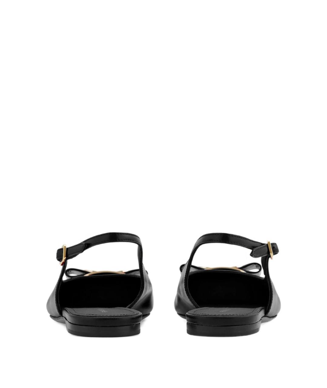 FERRAGAMO Черные кожаные балетки, фото 3