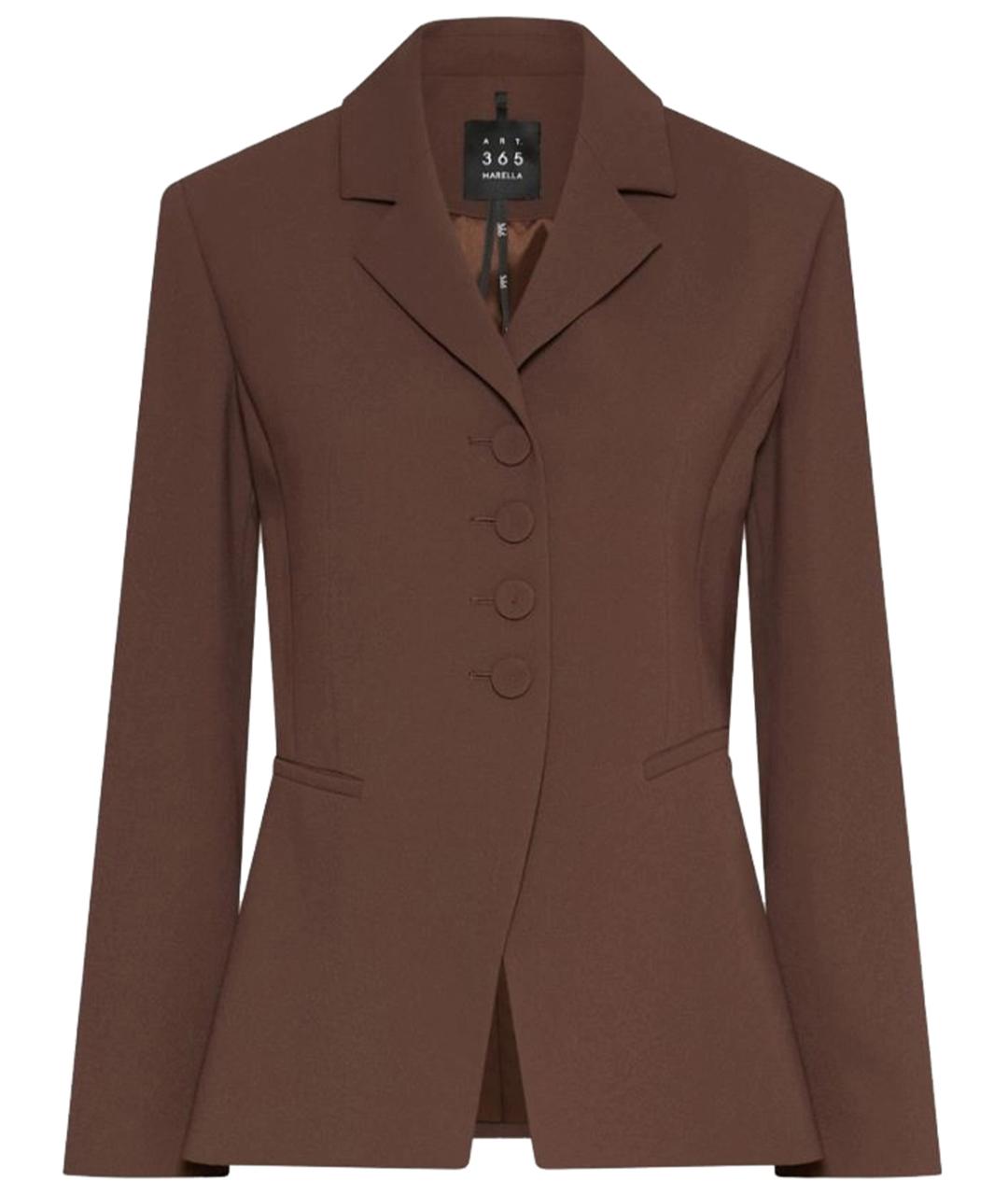 MARELLA Коричневый полиэстеровый жакет/пиджак, фото 1