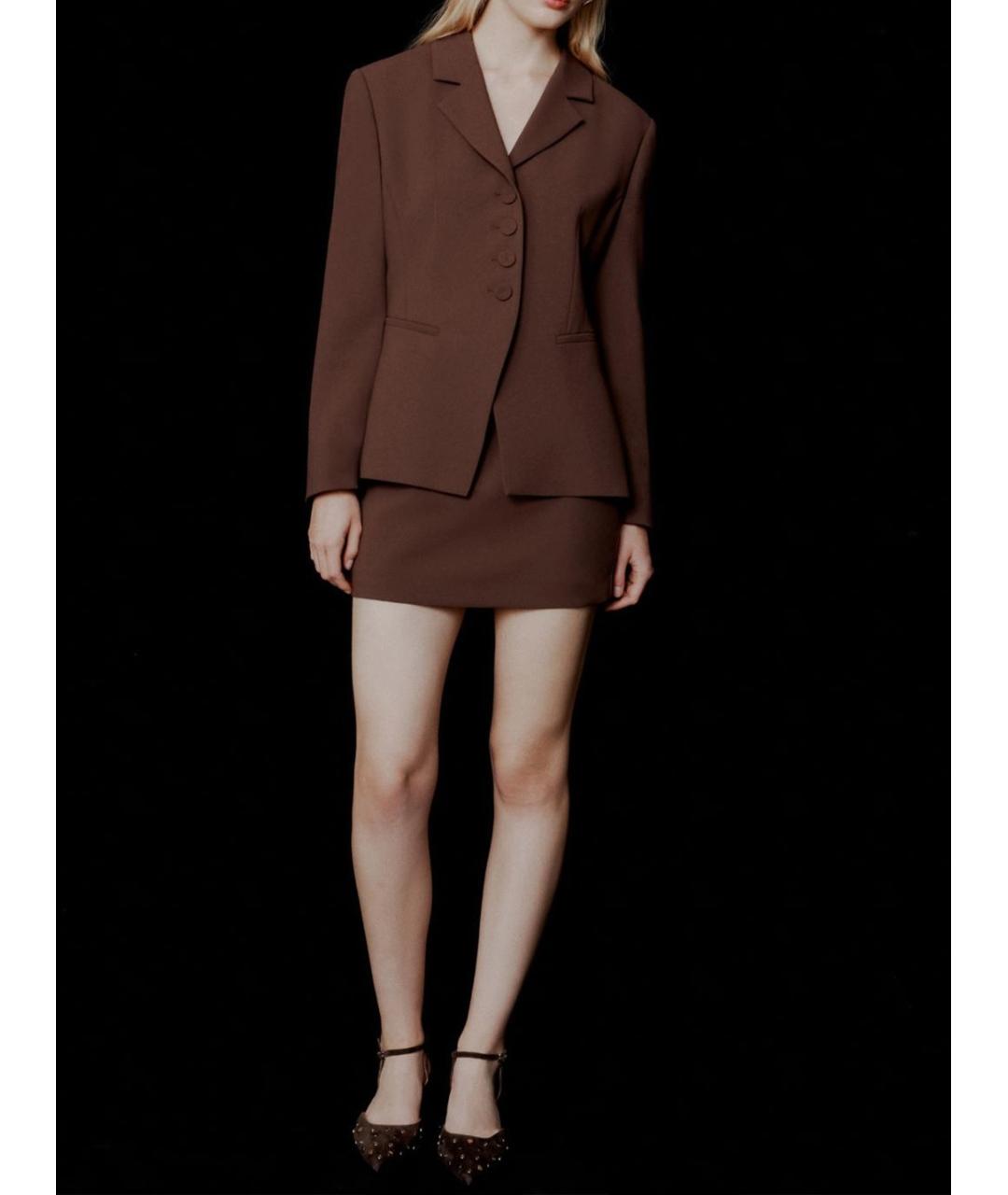 MARELLA Коричневый полиэстеровый жакет/пиджак, фото 2