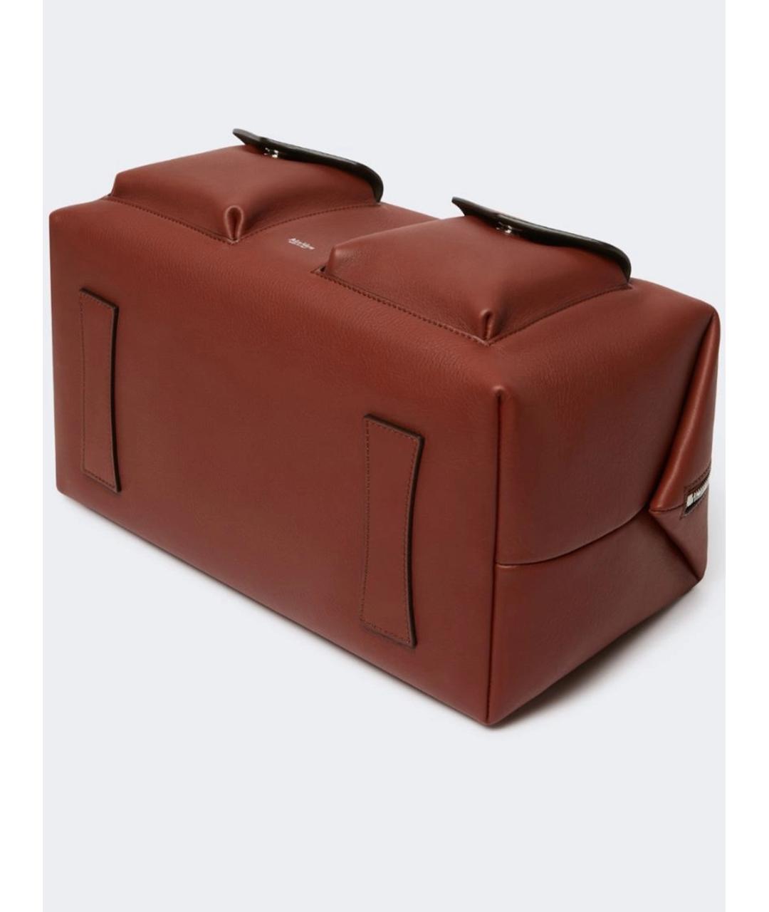 MAX MARA Коричневая кожаная сумка с короткими ручками, фото 5