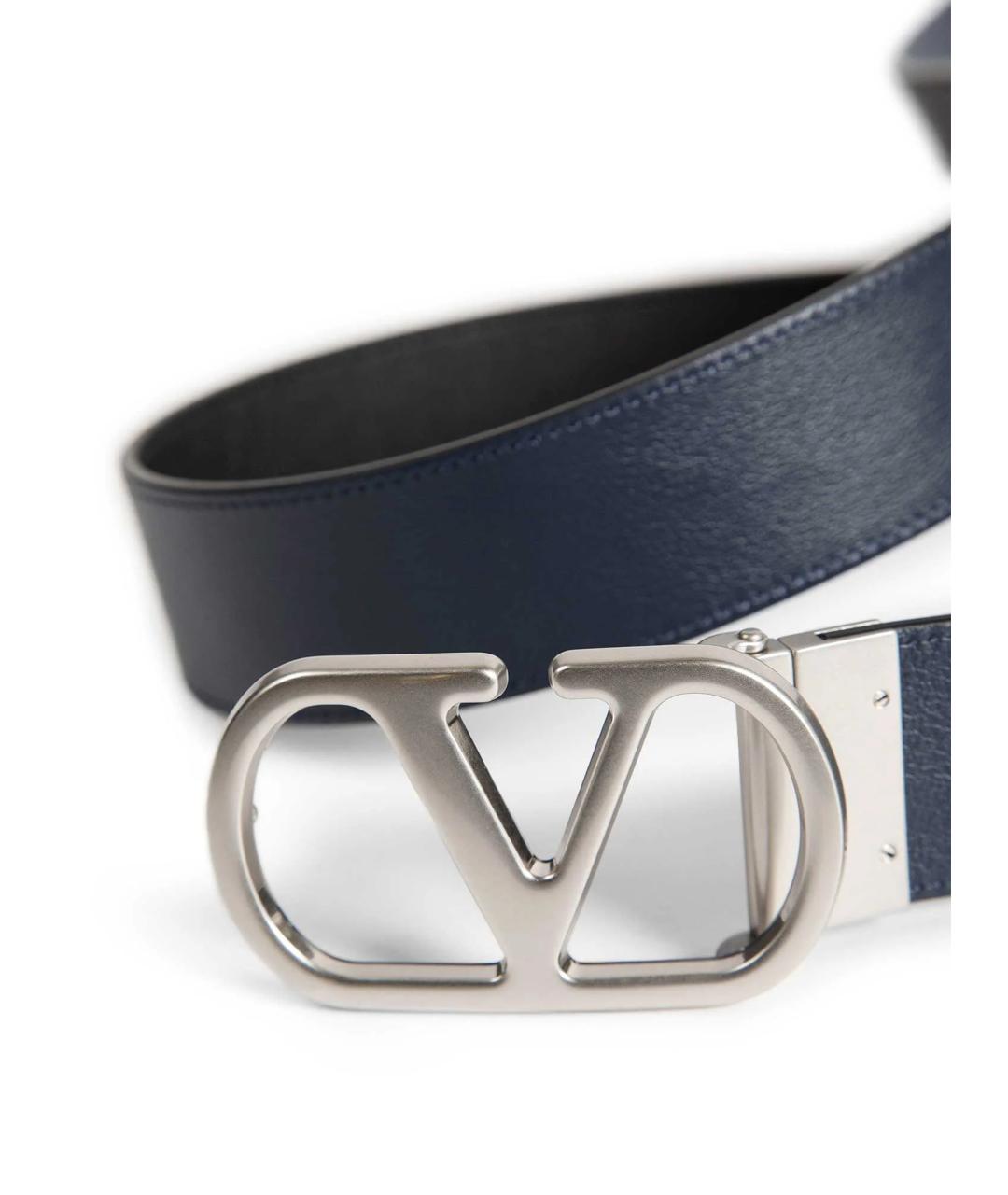 VALENTINO Черный кожаный ремень, фото 3