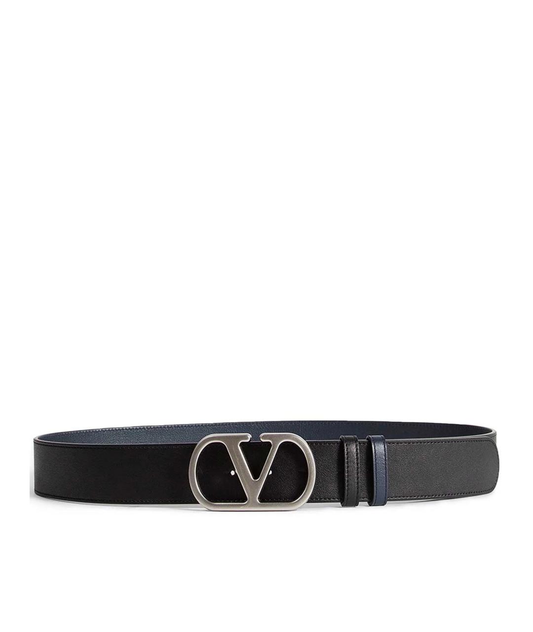VALENTINO Черный кожаный ремень, фото 1