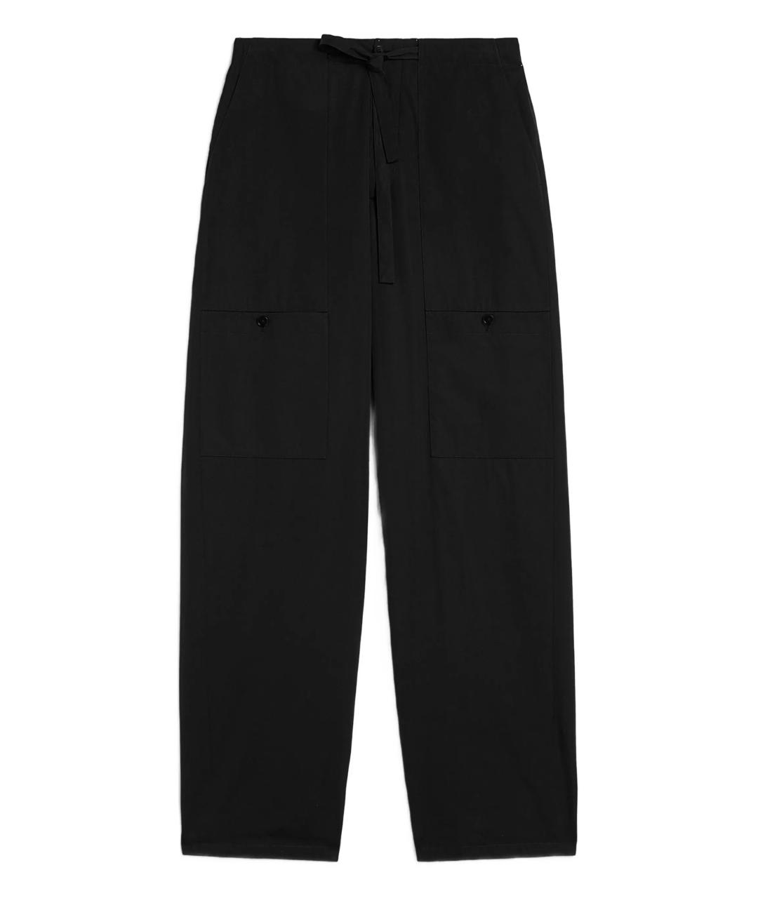 JIL SANDER Черные хлопковые повседневные брюки, фото 1