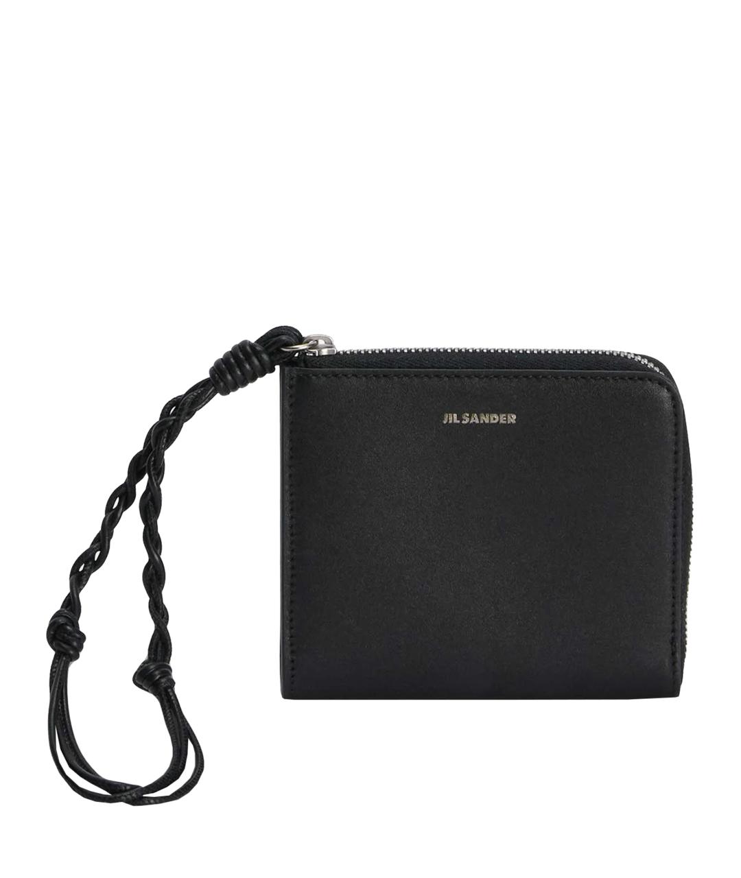 JIL SANDER Черный кожаный кошелек, фото 1