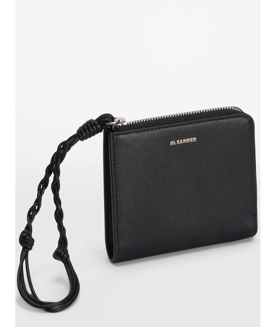 JIL SANDER Черный кожаный кошелек, фото 2