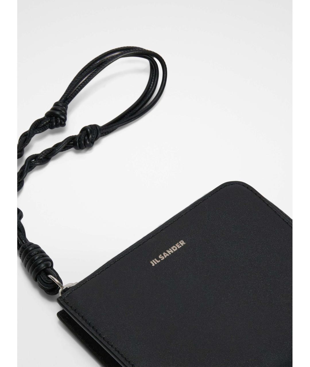 JIL SANDER Черный кожаный кошелек, фото 4