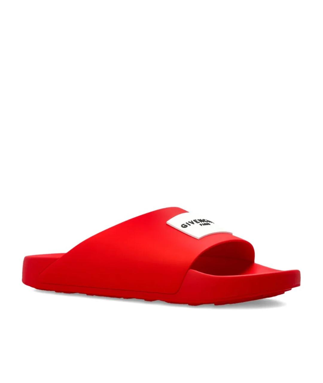 GIVENCHY Красные резиновые шлепанцы, фото 2