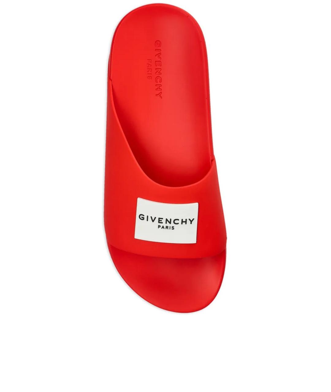 GIVENCHY Красные резиновые шлепанцы, фото 3