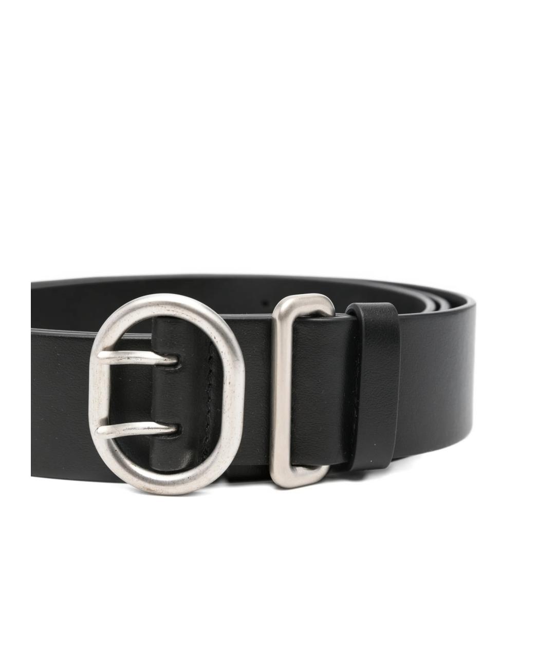 JIL SANDER Черный кожаный ремень, фото 3