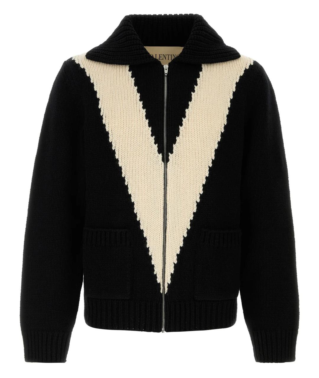 VALENTINO Черный шерстяной джемпер / свитер, фото 1