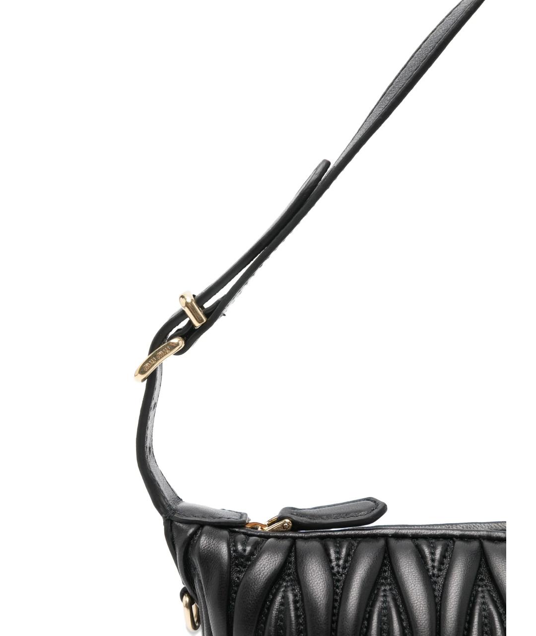MIU MIU Черная кожаная сумка через плечо, фото 4