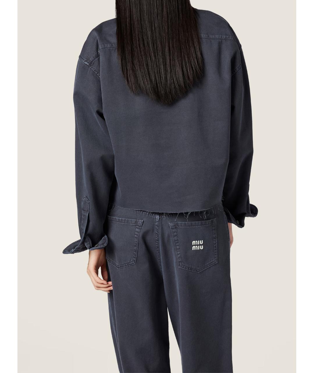 MIU MIU Серая хлопковая рубашка, фото 3