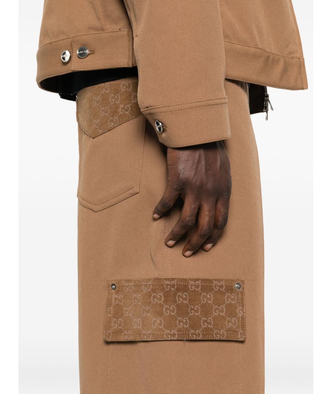 GUCCI Коричневые хлопковые шорты, фото 3