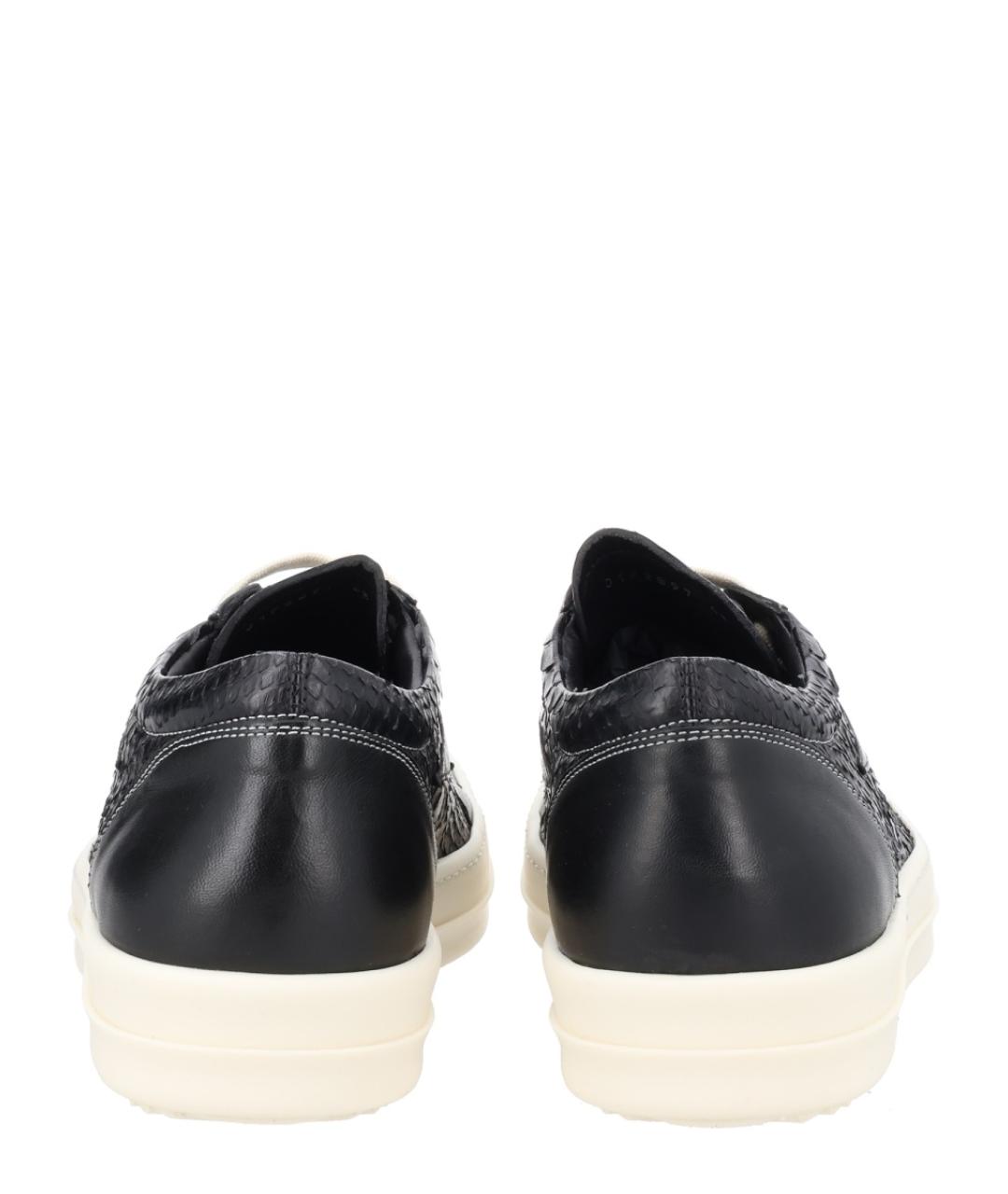 RICK OWENS Черные кожаные низкие кроссовки / кеды, фото 4