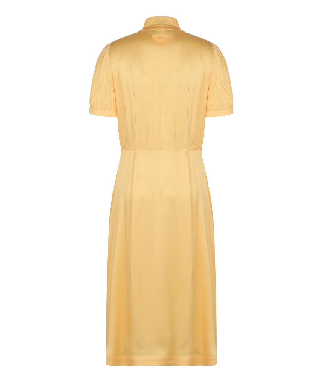 PRADA Желтое хлопковое повседневное платье, фото 2