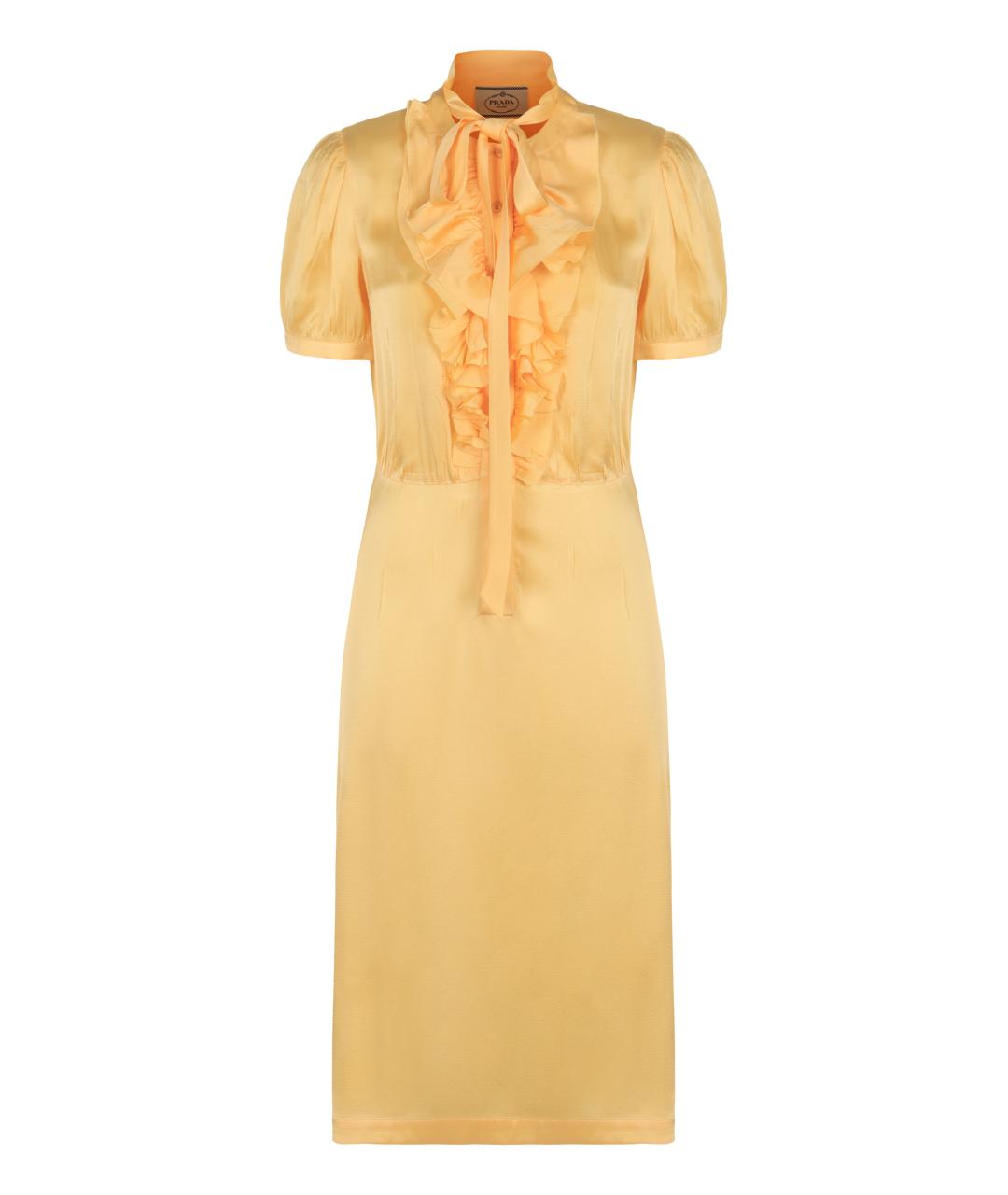 PRADA Желтое хлопковое повседневное платье, фото 1