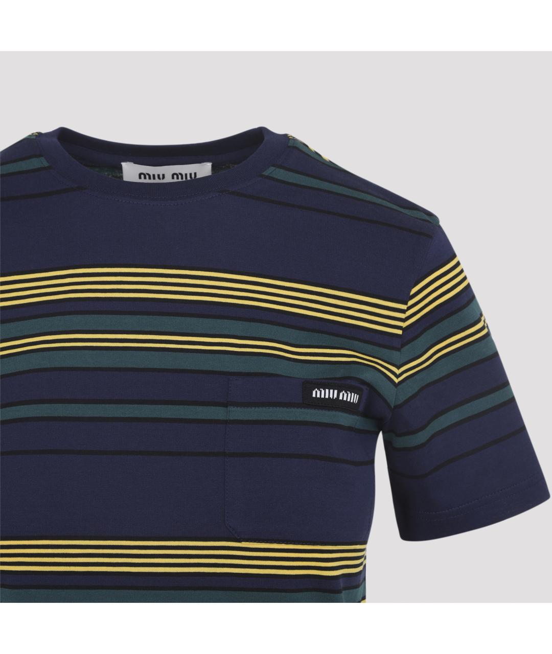 MIU MIU Мульти хлопковая футболка, фото 4