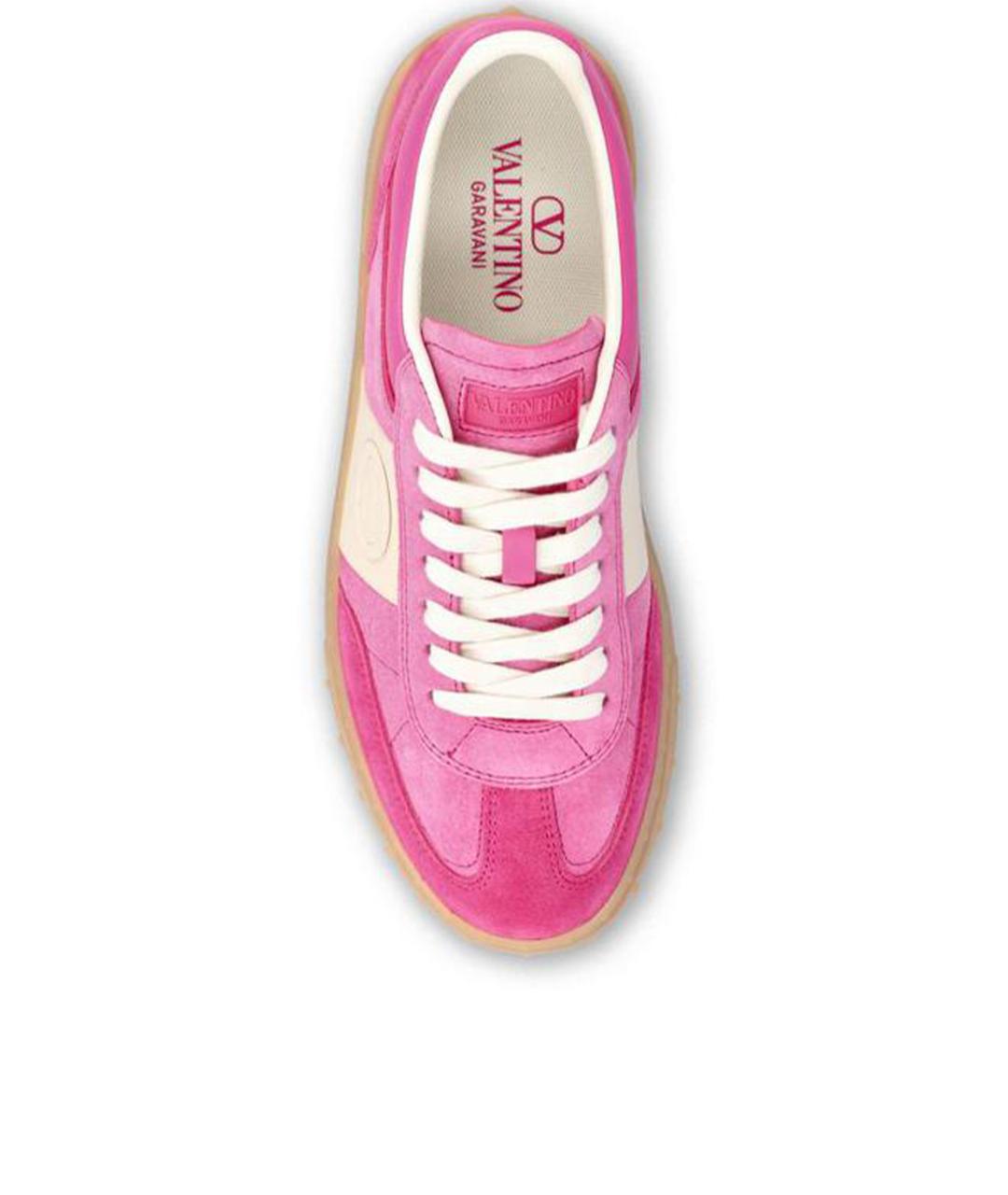 VALENTINO Розовые кожаные кеды, фото 4