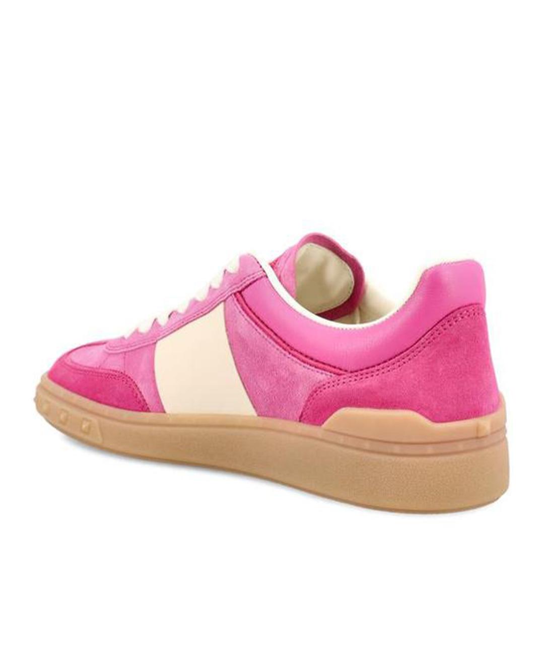 VALENTINO Розовые кожаные кеды, фото 3